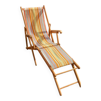 Chaise longue, chilienne vintage ton orangé