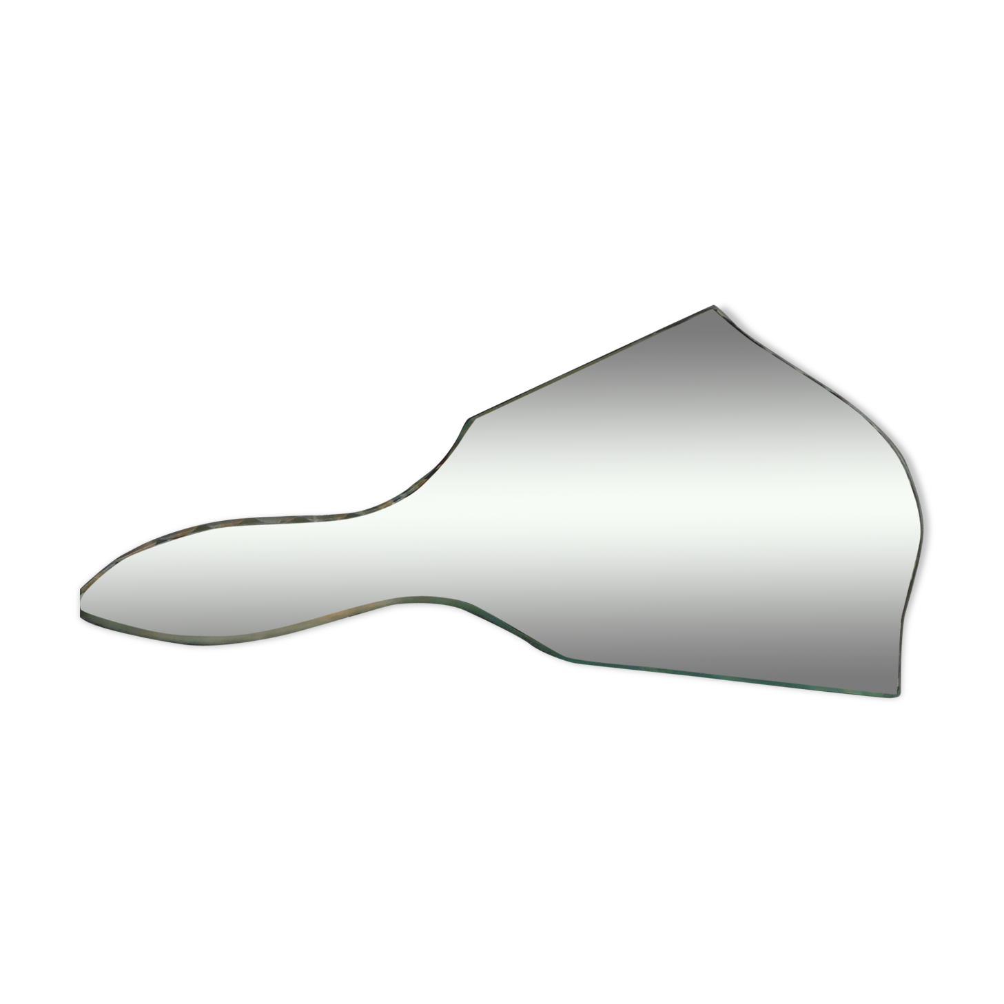 Against hand time beveled mirrored art deco 14x25cm