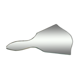 Against hand time beveled mirrored art deco 14x25cm