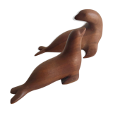 Pair of teak figurines, norway, 1960s