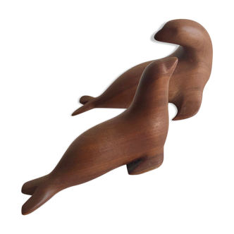 Pair of teak figurines, norway, 1960s