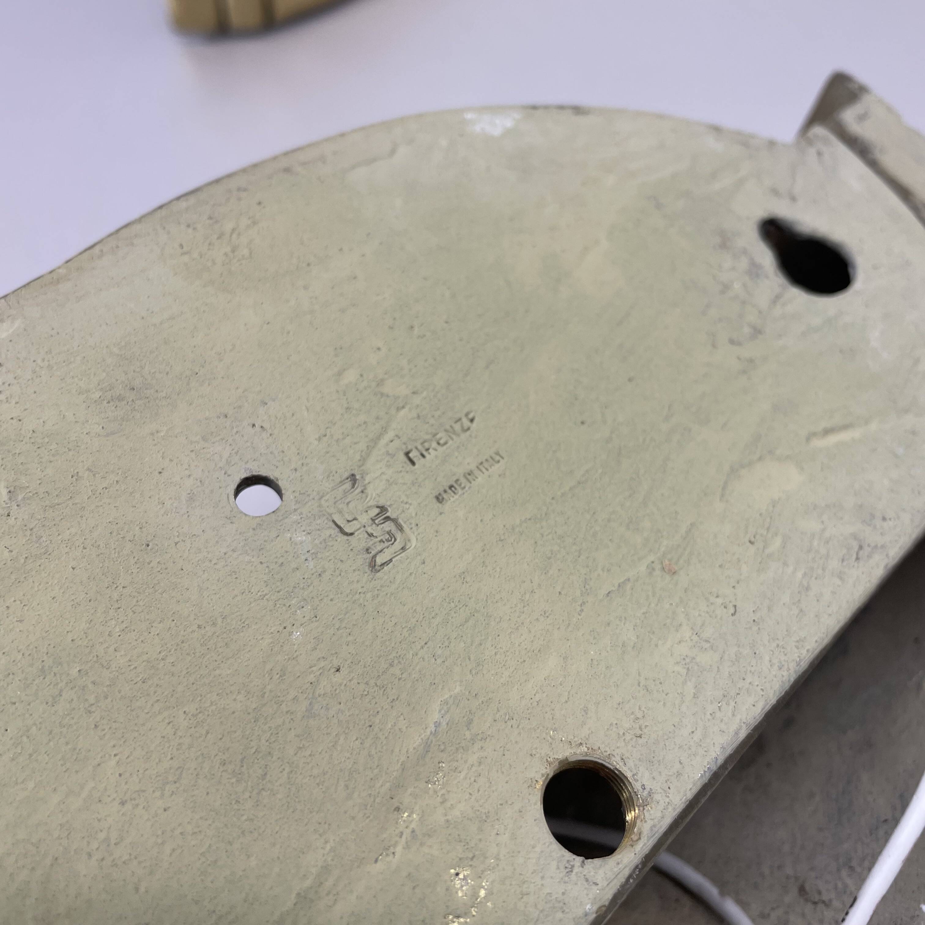 Set of 2 xxl 48cm Floral Brass Wall Light Sconces by C.S. ARTE, Italy 1980s