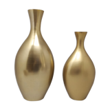 Paire de vases en céramique en couleur dorée années 1970