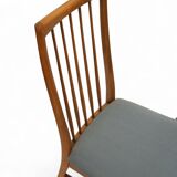 Set of 6 chairs with turquoise upholstery made in the 1960s