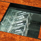 Coffee table in magnifying glass of elm by Paul Michel