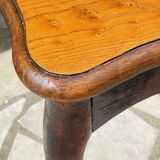 Solid wood table with curved legs