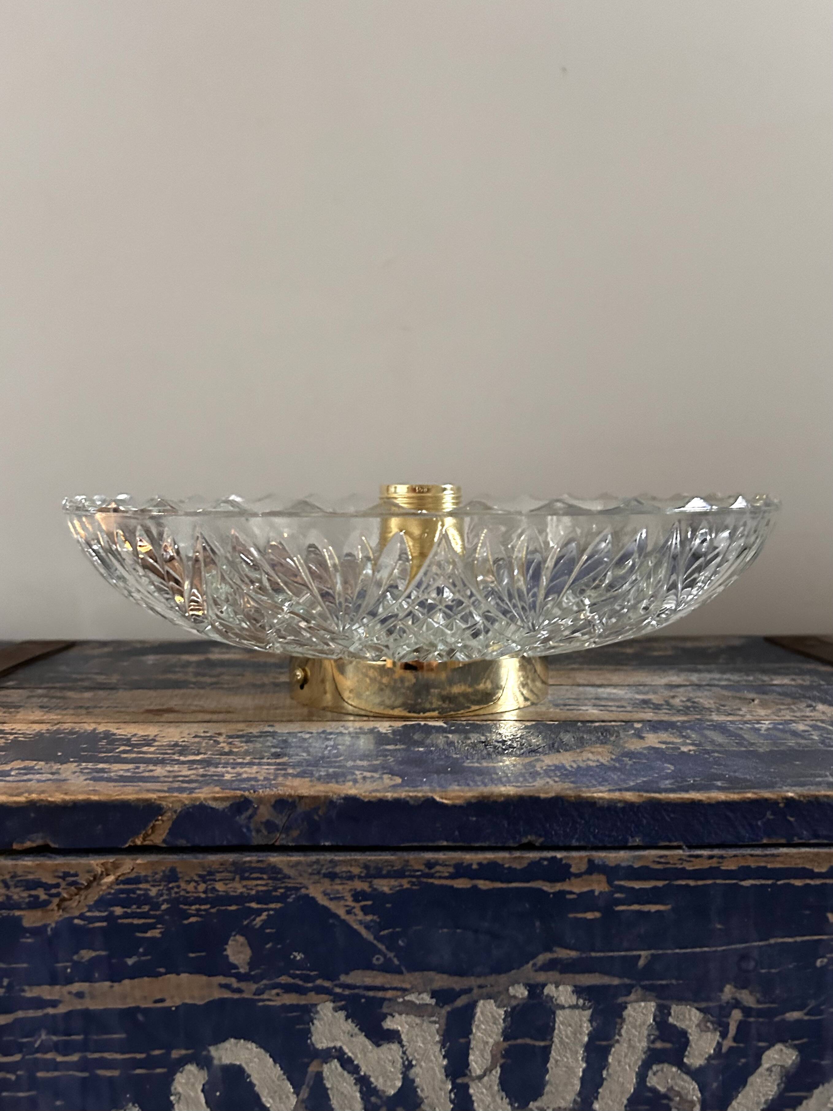 Large chiseled glass wall light