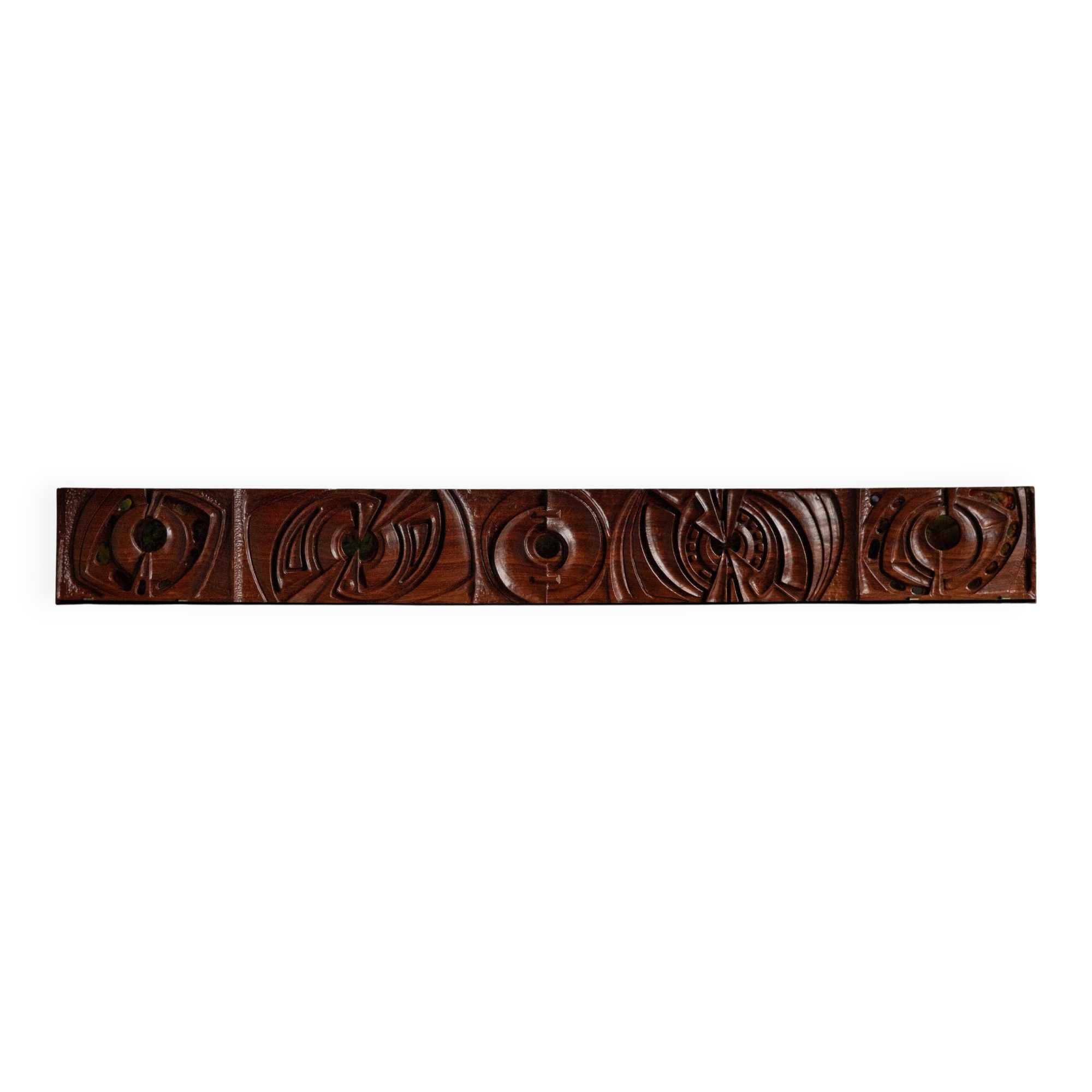 Carved wooden wall panel by Gianni Pinna, Italy, 1970s