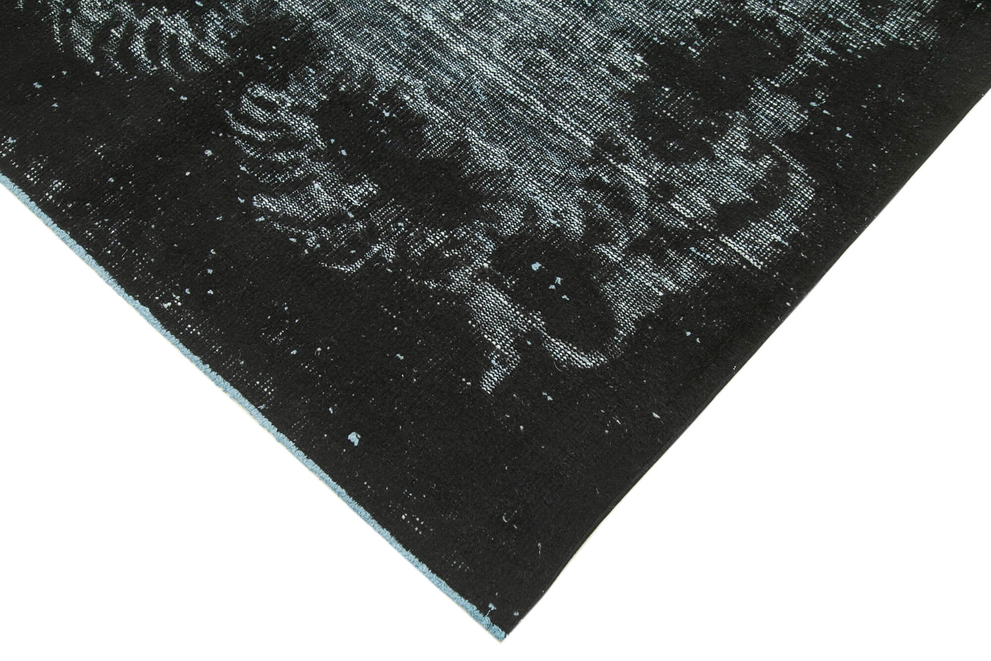 Hand-knotted antique turkish 1970s 151 cm x 282 cm black carpet