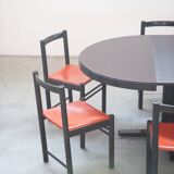Table and 6 chairs mod. ibisco, 70's/80's