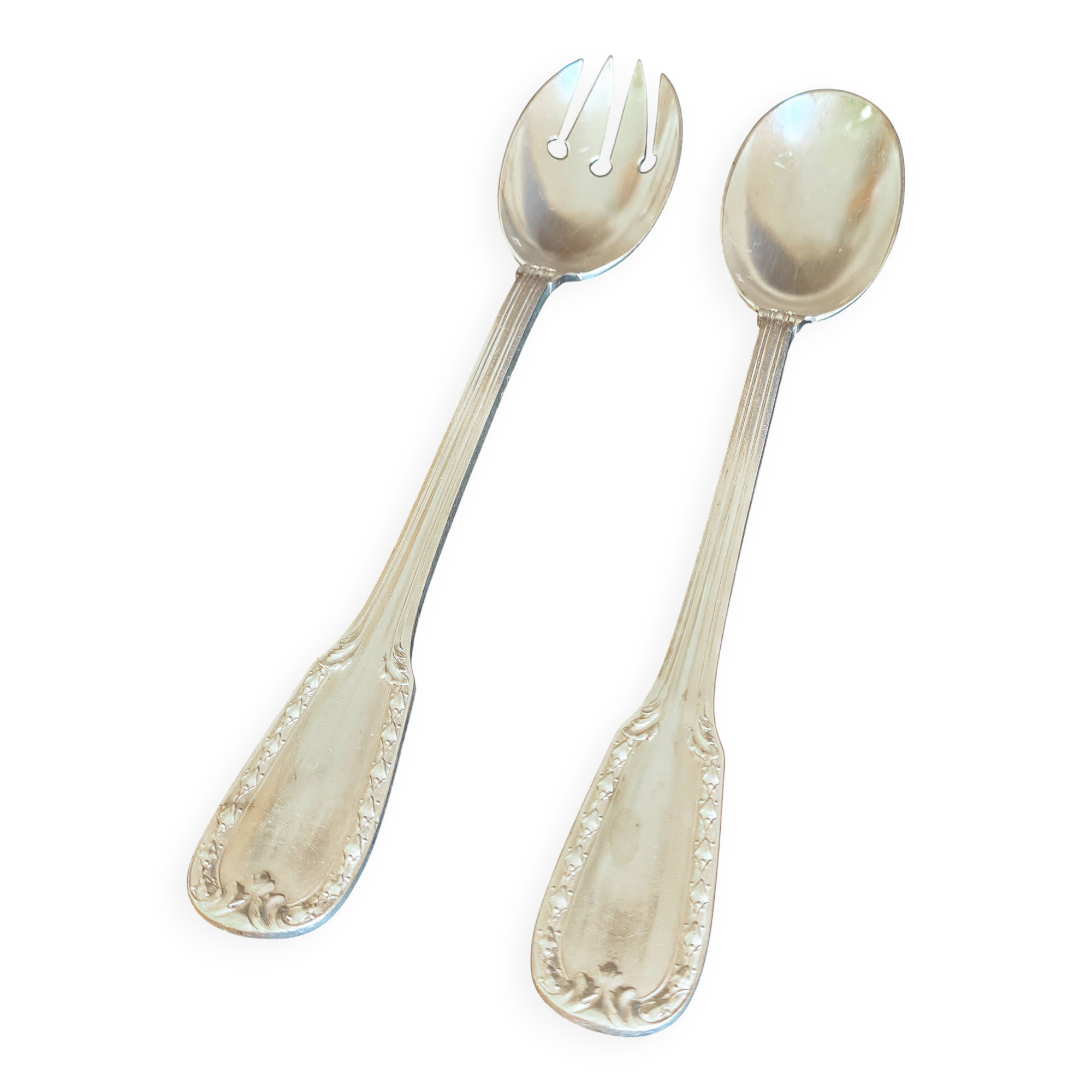 Elegant silver metal serving duo – Boulanger model - Ref 31