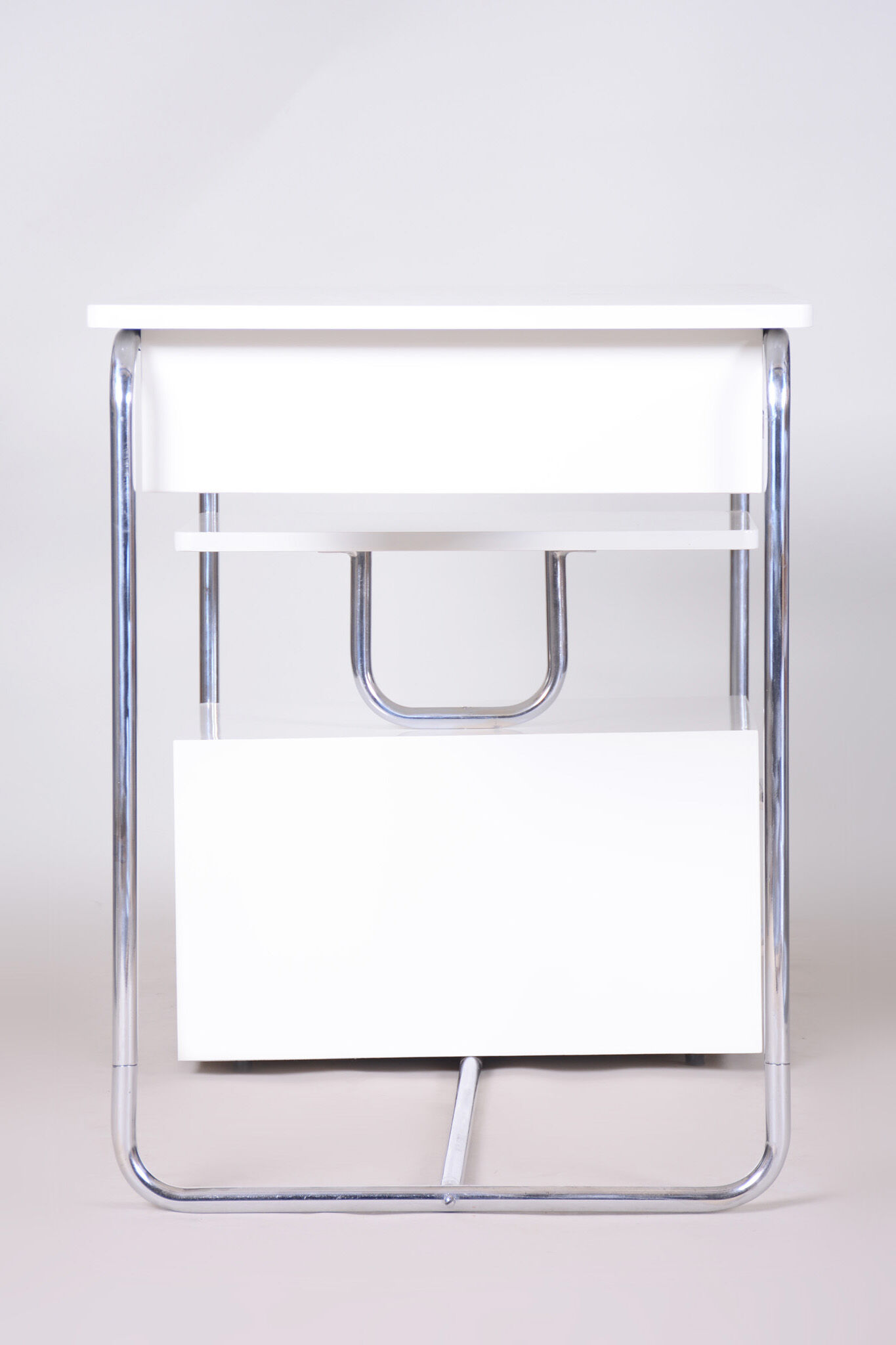 White Bauhaus writing desk made in 1930s Germany - Restored