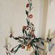 Vintage Floral chandelier in painted sheet metal