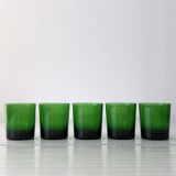 Set of 5 Luminarc green tumbler glasses