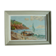 Marine oil painting berthing a sailboat