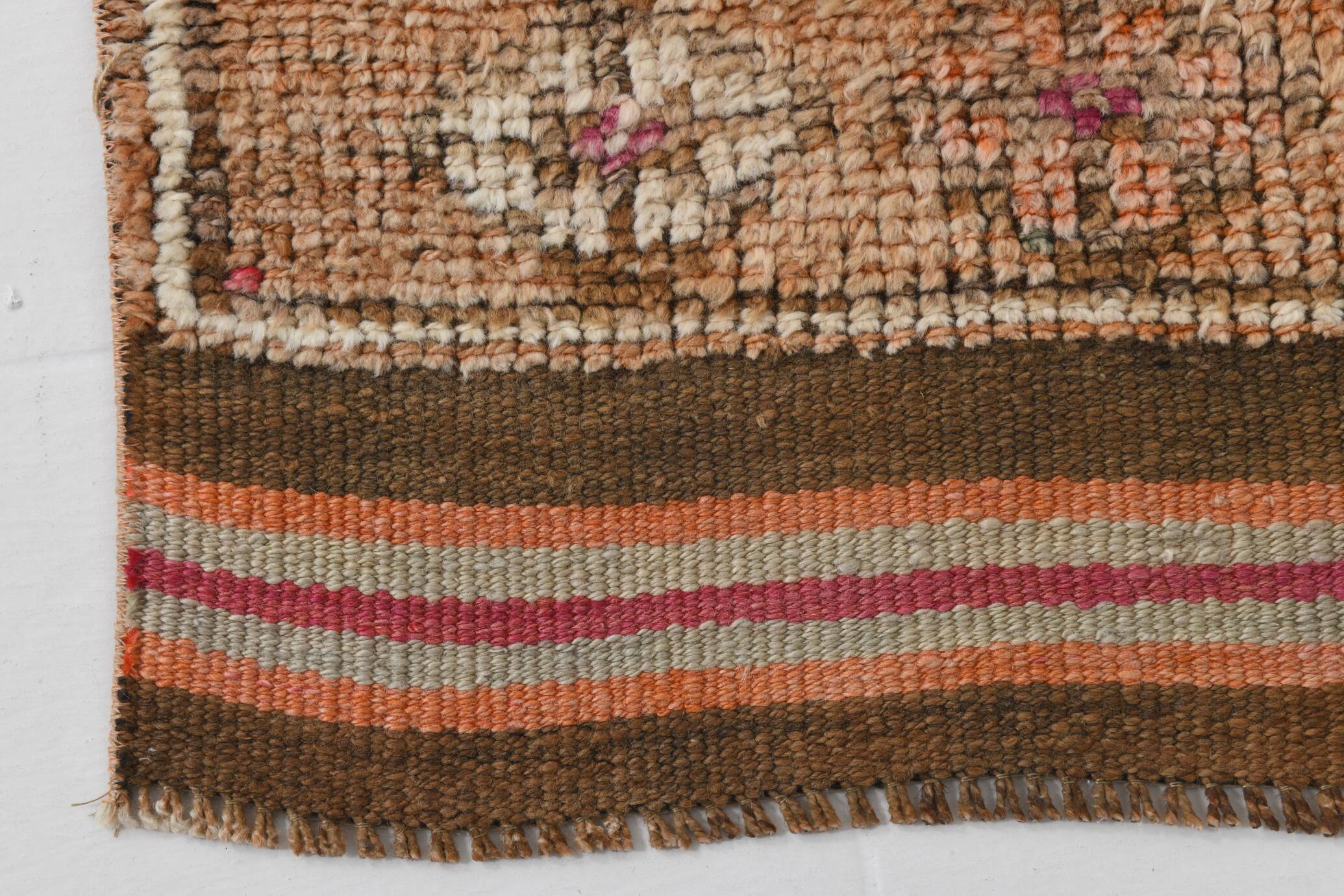 Light Orange & Red Turkish Runner Rug, 87x410Cm