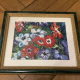 Framed painting 35X28 cm Anemones