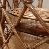 Vintage gold rattan armchair