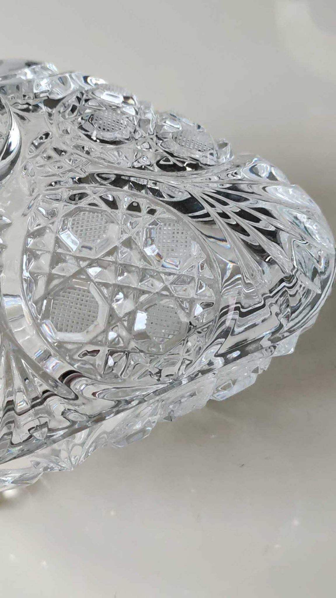 Bonbonnière stylé Boho tchèque en cristal de Bohème