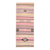 Tapis de couloir vintage turc Oushak fait main en laine et coton violet