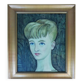 Mid 20th Century Portrait of a Woman Oil Painting