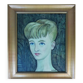 Mid 20th Century Portrait of a Woman Oil Painting