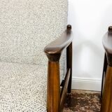 Pair of mid century green gfm64 armchairs by edmund homa, 1960's