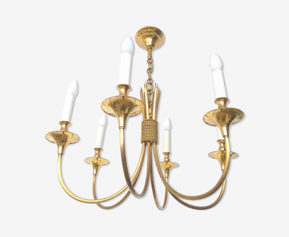 Lustre 6 feux laiton