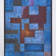 Tableau abstrait géométrique signé Katia Korzin Peinture sur toile