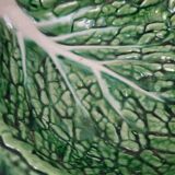 Ceramic dish with cabbage leaf compartments
