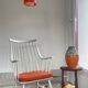 White and orange glass pendant lamp by Peil and Putzler