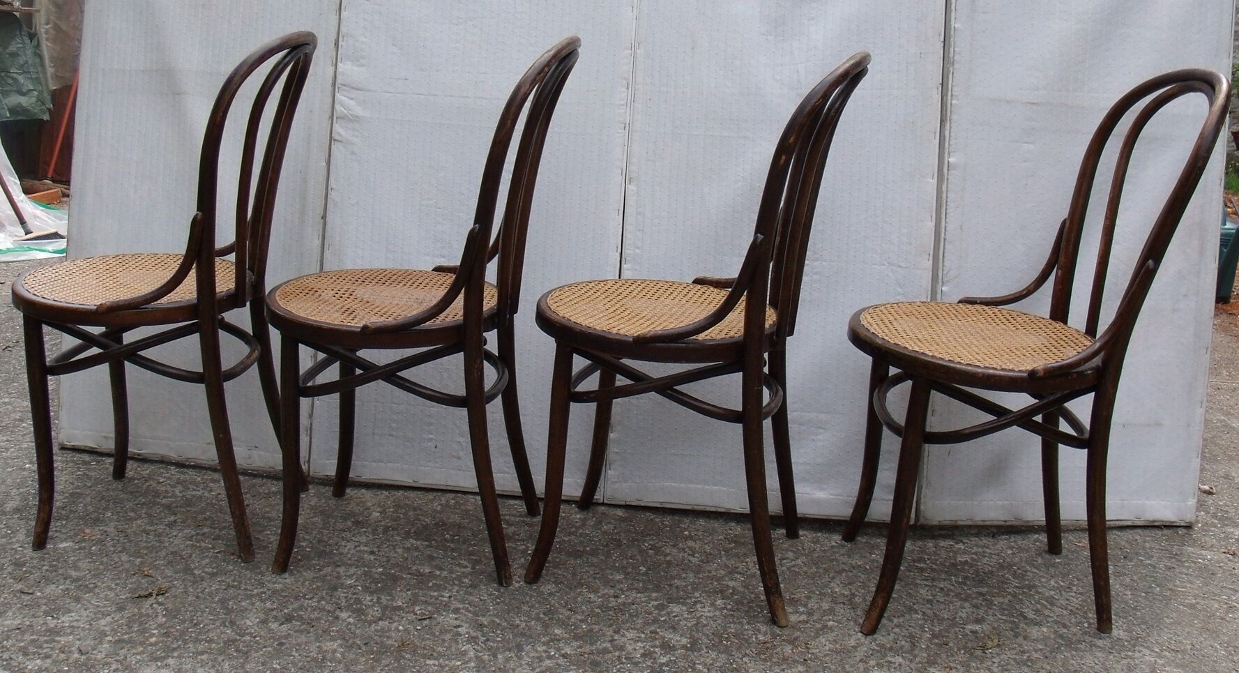 Lot of 4 chairs old bistro cyear