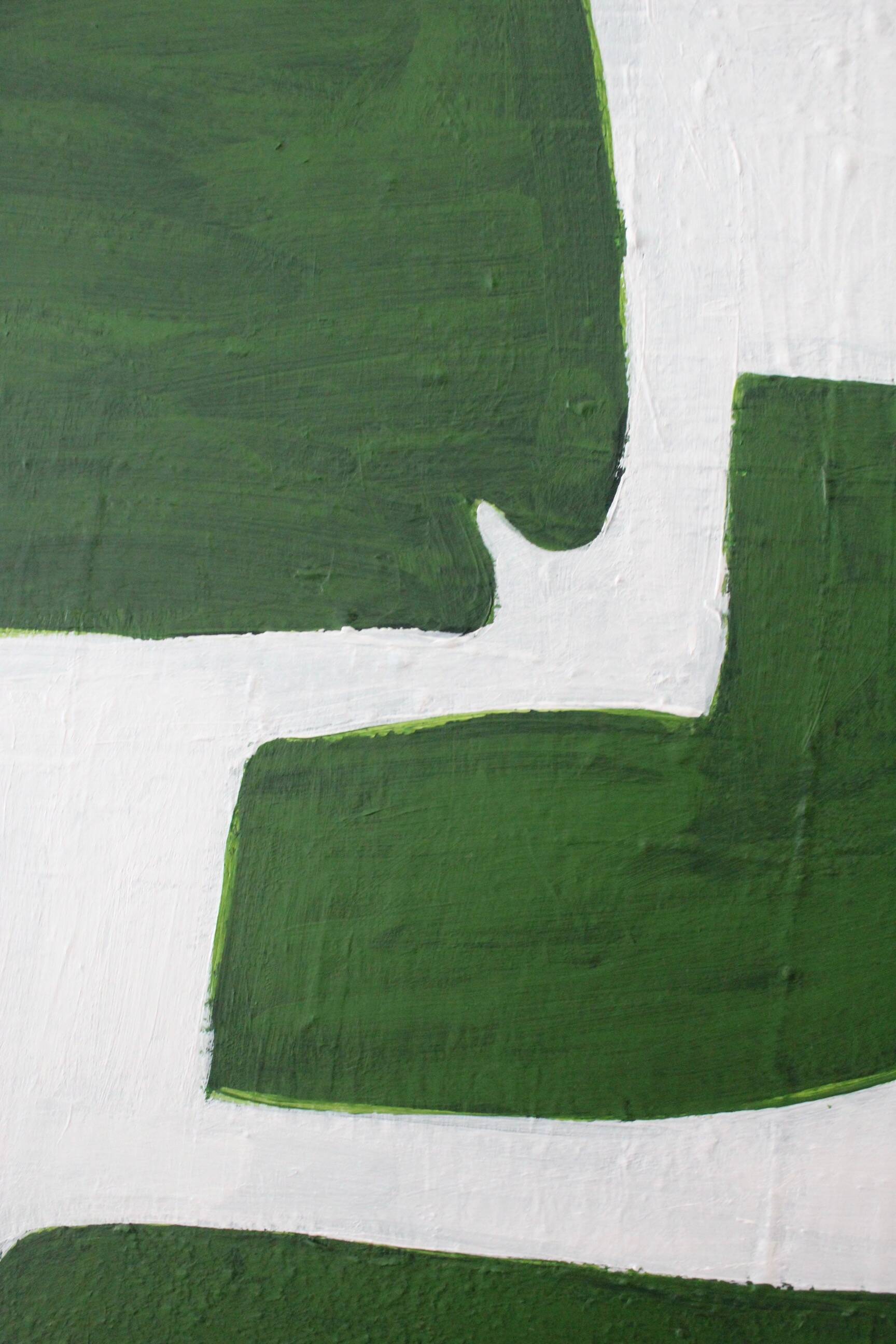 Organic green abstract canvas 100x80cm by Bodasca