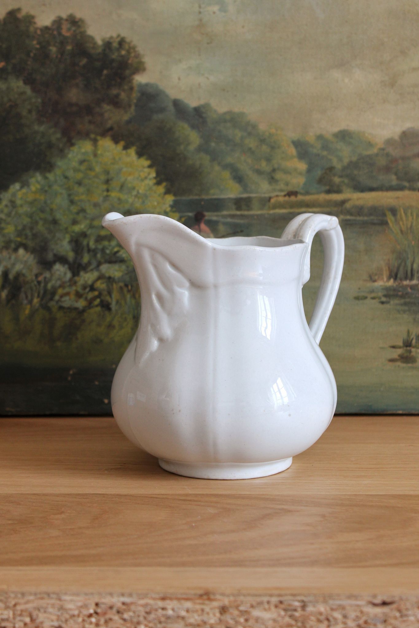 Ironstone pitcher, "China" pattern, Sarreguemines, 19th century