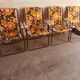 set of 4 beautiful vintage 70's Orange flower camping chairs. folding folding