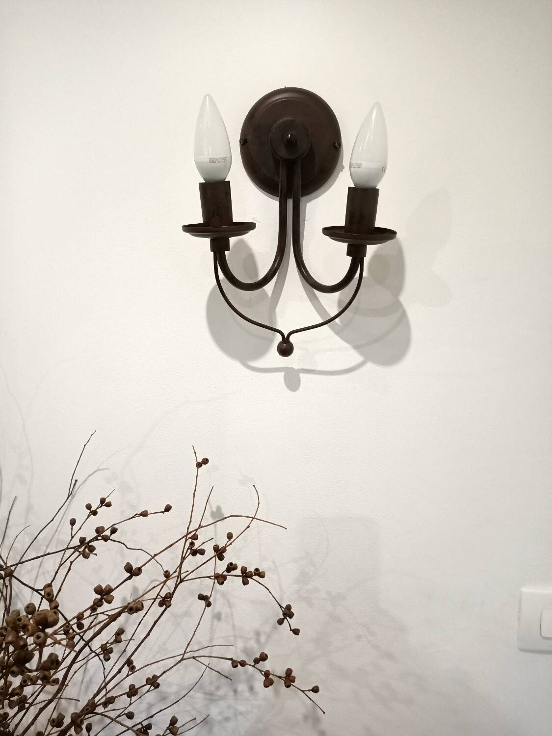 Pair of matte metal wall lights