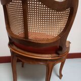 Office armchair Louis XV style red leather