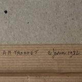 Painting: abstract watercolor - sunset facing the port