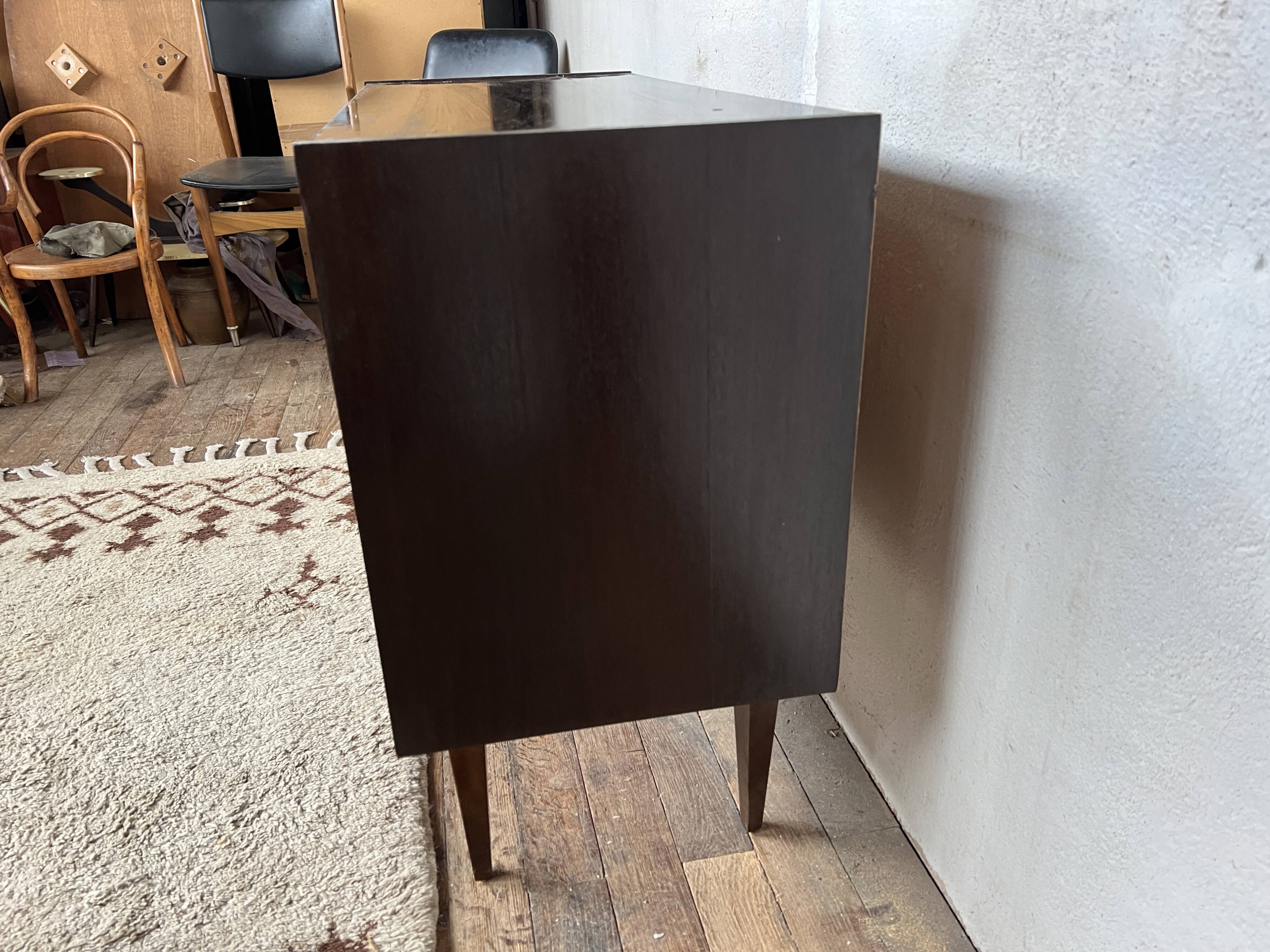 vintage varnished wood sideboard