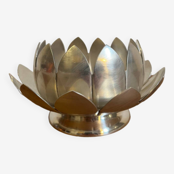 Empty pocket dish in silver metal lotus flower house REED BARTON