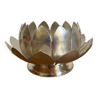 Empty pocket dish in silver metal lotus flower house REED BARTON