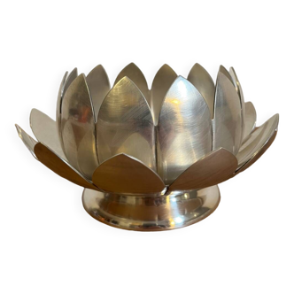 Plat vide poche en métal argenté fleur de lotus maison REED BARTON