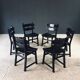 Brutalist dining chairs by Dittmann for Awa Radbound, Netherlands, 1970s, set of 6.