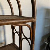 Vintage rattan bookcase 70s