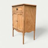 Art nouveau side table in raw wood