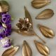 Cendrier vintage en laiton en forme de fleur
