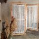 Ancient wood and lace screen