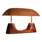 Rare executive desk lamp in solid wood
