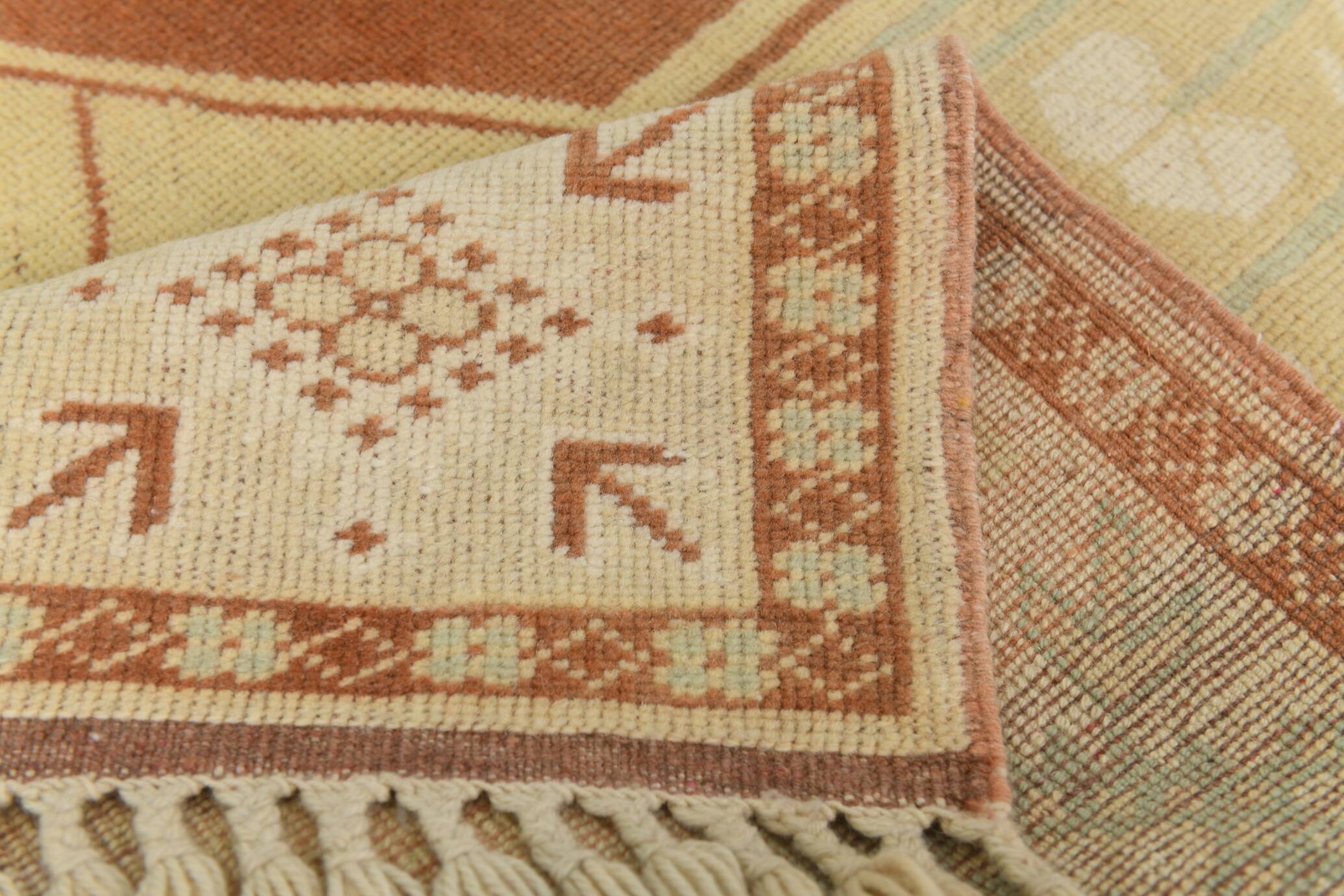 6x9 Terracotta & Cream Vintage Persian Rug, 199x290Cm