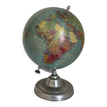 Globe terrestre vintage 1961 mappemonde Taride Paris - 36 cm
